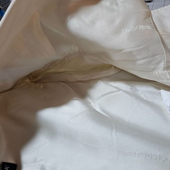 Silk Dolce & Gabbana Women's White Blazer Jacket Italy 38 Elegant Designer Fully - Picture 11 of 16